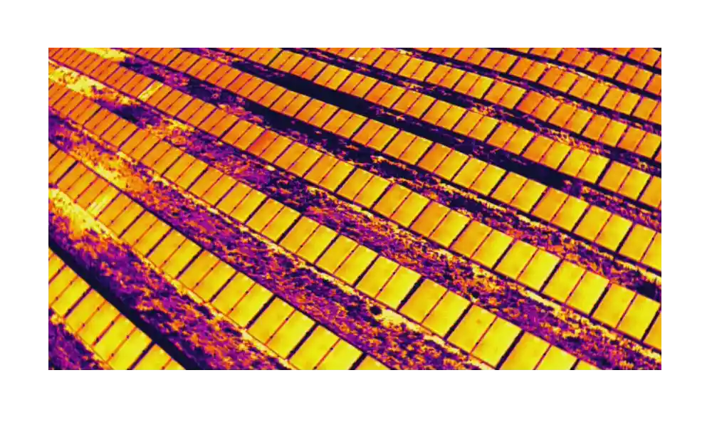 PV Solar Field shown as an IR picture